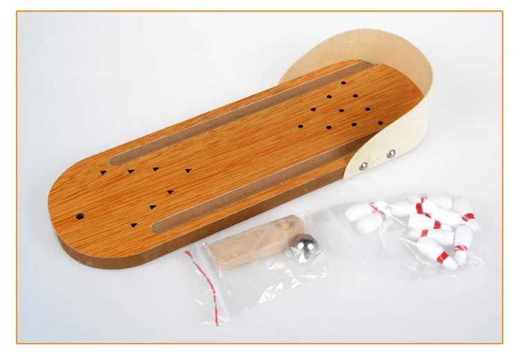 Bowling toy baby children wooden parent-child interaction indoor leisure puzzle fingertip board game set