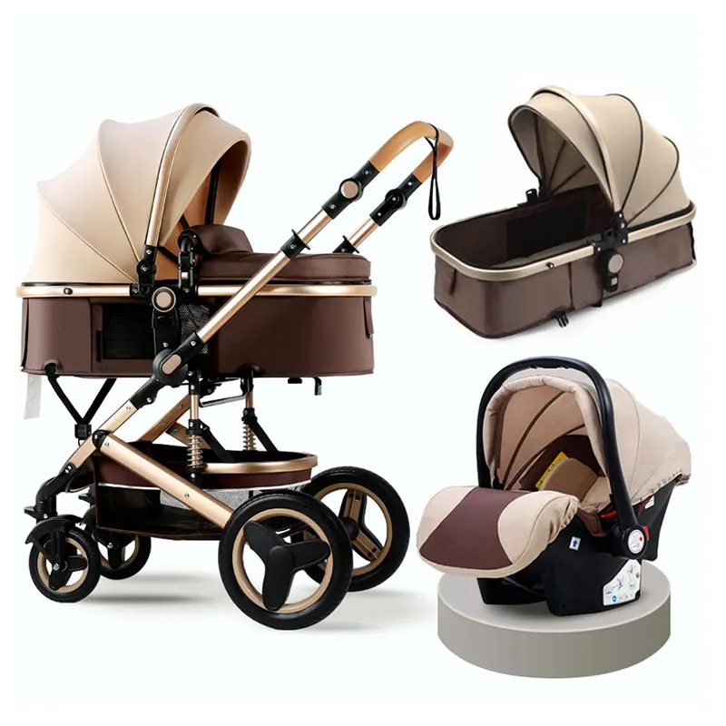 Product Double 3 In 1 Baby Buggy, New Born Adjustable 3 In 1 Strollers And Pram/