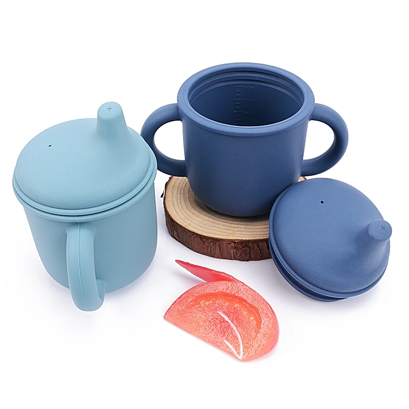 Customized Non Spill Toddler Collapsible Drink Training Cup  Lids Sublimation Kids Baby Silicone 150ml Cup