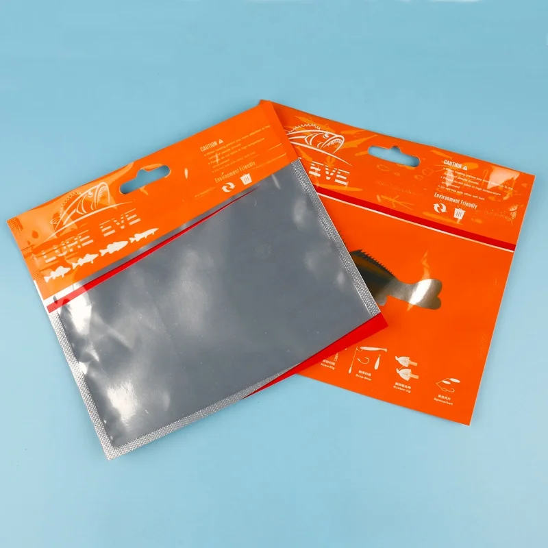 custom printed tackle zip lock fish bait worm bag with zipper bags for soft plastic fishing lure leaders printing logo