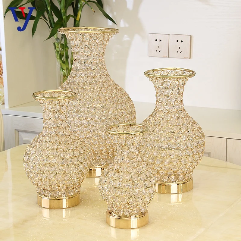 Wedding decorative vase creative metal crystal vase