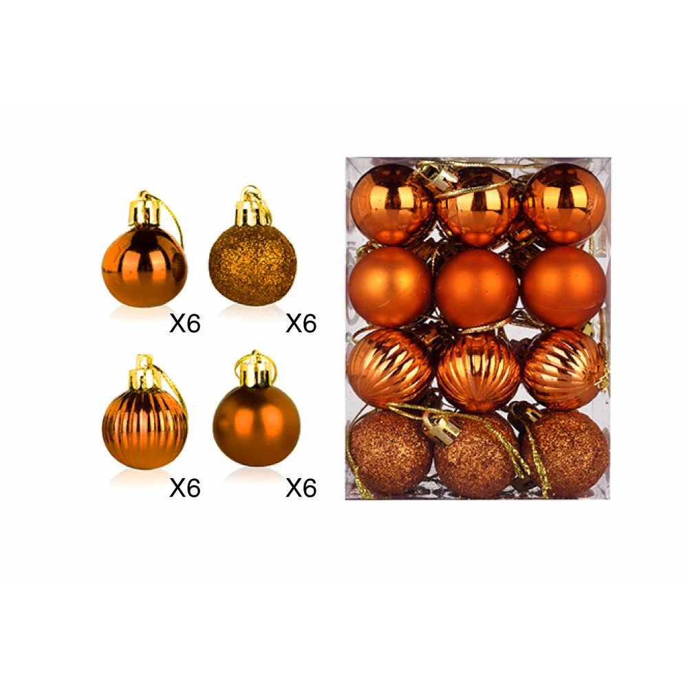 Hot Sale New Design Wholesale Plastic 24PCS Christmas Ornaments Ball Christmas Decoration Ball