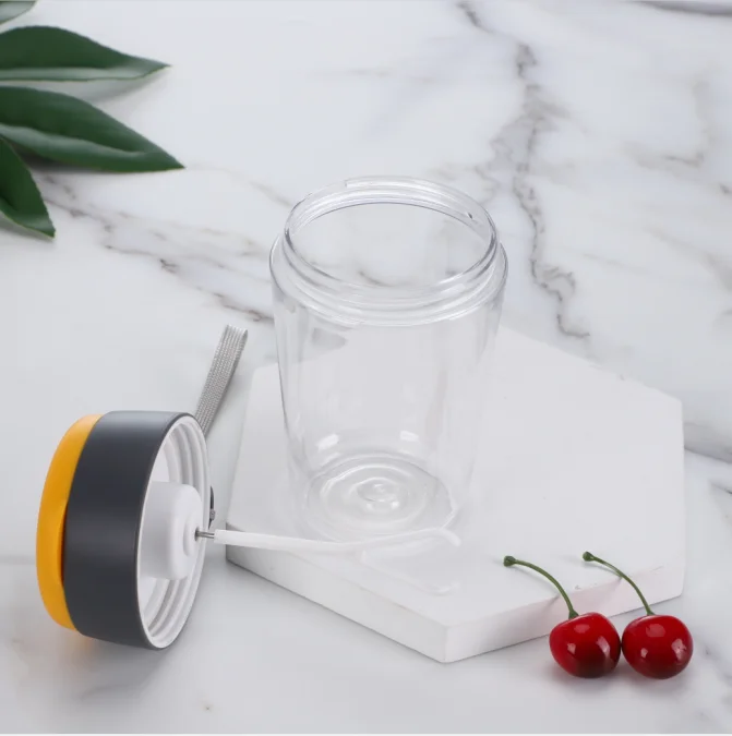 New Style Sublimation Self-Stirring Protein Two-Drinking-Spouts  Running/Gym Cheap  Blender Cup