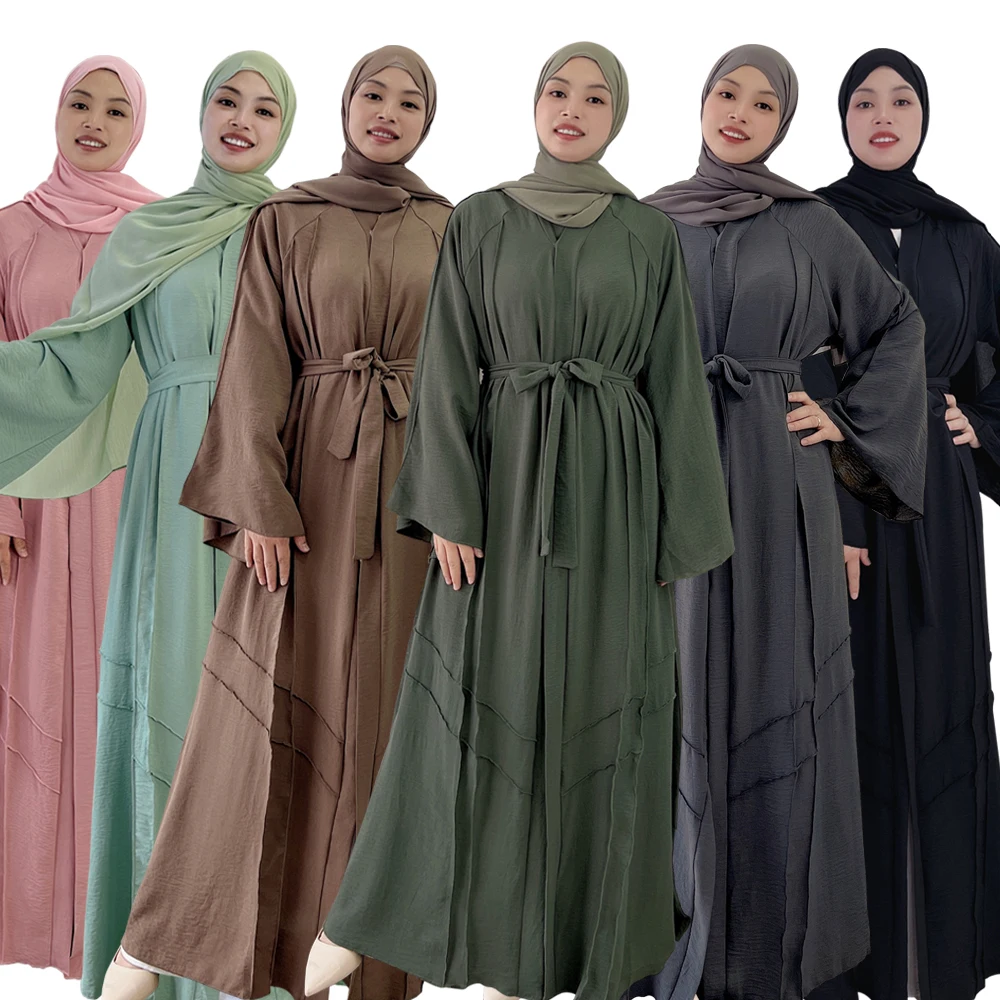 Loriya Abaya Turkey Dubai мусульманское платье Kaftans кимоно с открытой абайей Арабская Исламская одежда для женщин в стиле Айд хиджаб