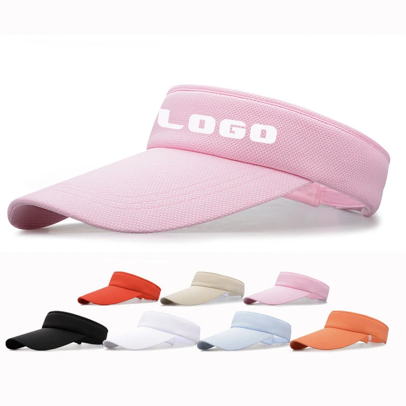 High Quality Wholesale Outdoor Sun Protection Custom Color Polyester Print Embroidery Big Visor Cap Running Visor Hats And Caps
