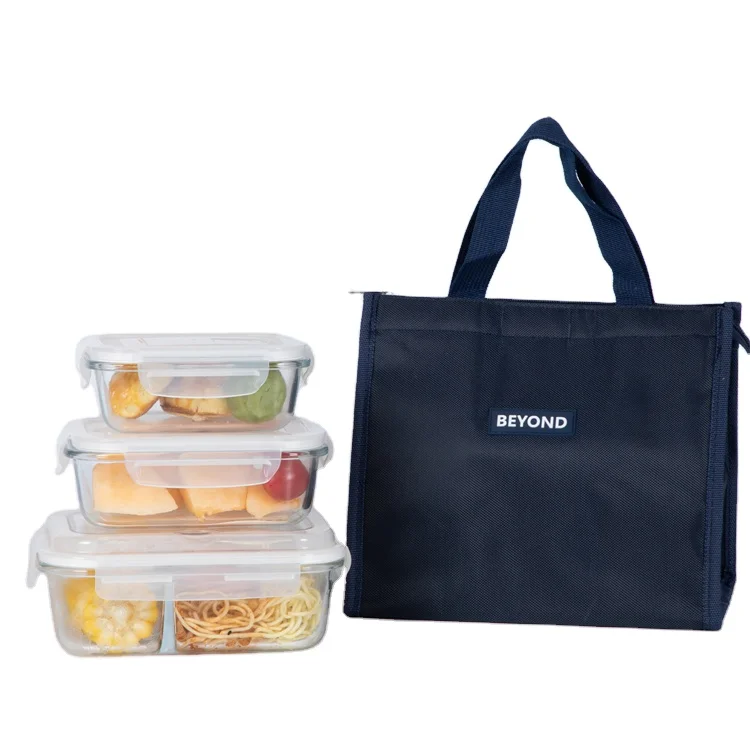 Многофункциональный стеклянный контейнер для еды объемом 1 5 л 3 шт.