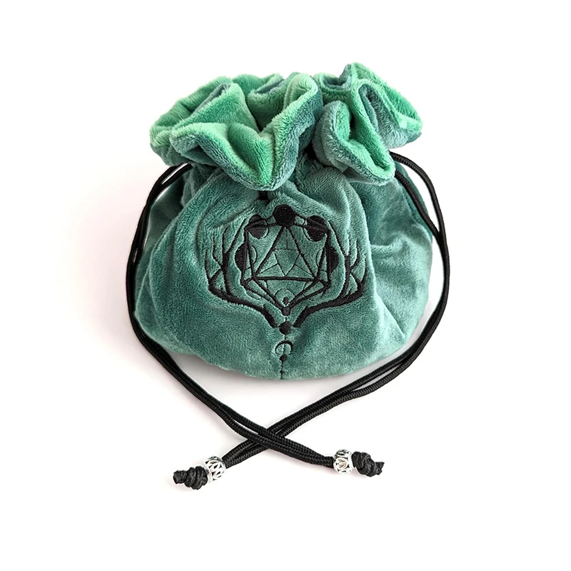 Cheap custom logo plush fabric dice bag embroidery logo printed logo plush bags for dices