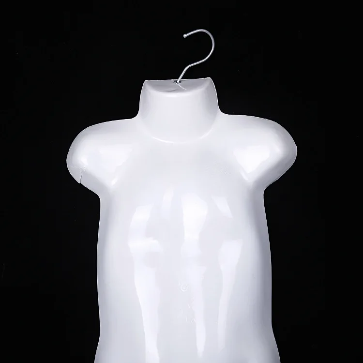 Original Factory Wholesale White Plastic Big Children/Kids Half Body Mannequin with Hanger Hook for Display Show Room