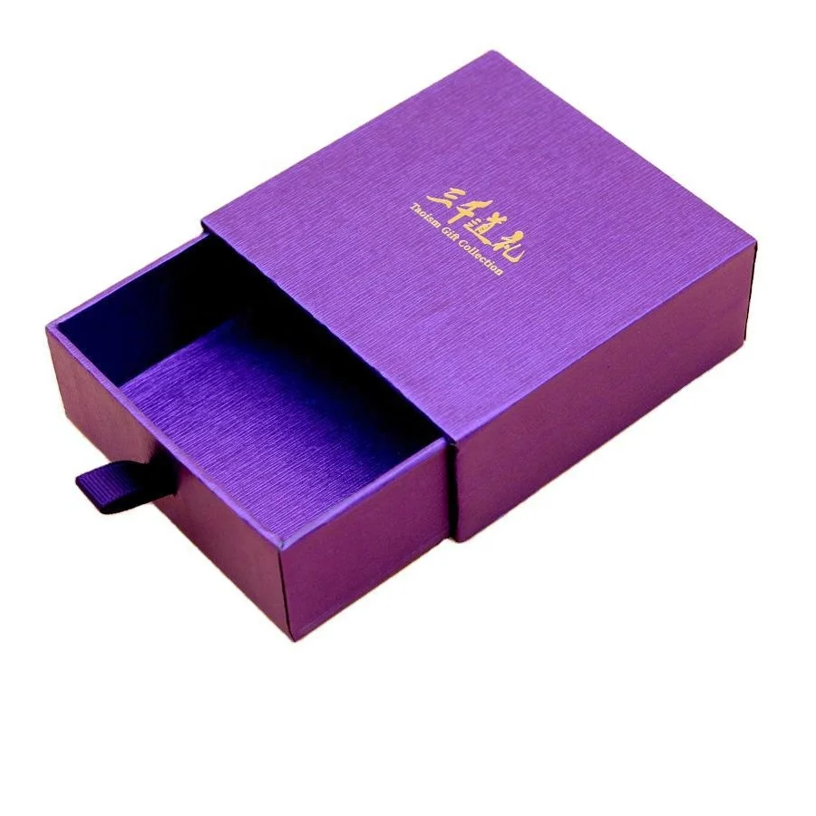 Custom logo rigid luxury paper Cardboard Small sliding jewelry packaging sliding drawer gift box