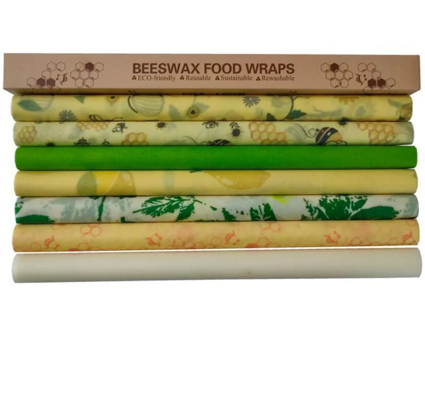 Sustainable eco friendly products zero wast 100% natural cutton Beeswax Food Wrap rolls for lunch sandwich