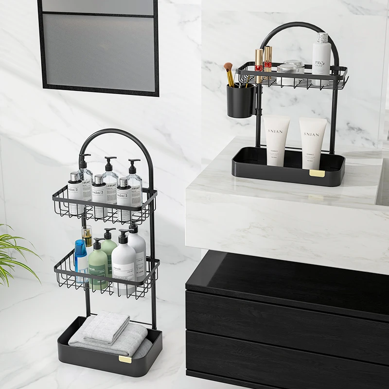 WIREKING 3 Tier Metal Shower Caddy Table Storage Organizer Corner Shower Shelf Caddy Hanging Rack for Bathroom