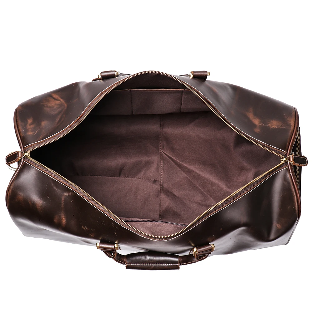 Manufacturer Custom With Logo Vintage Leather Duffles Weekend Leather Travel Bag Men Crazy Horse Leather Duffle Bag