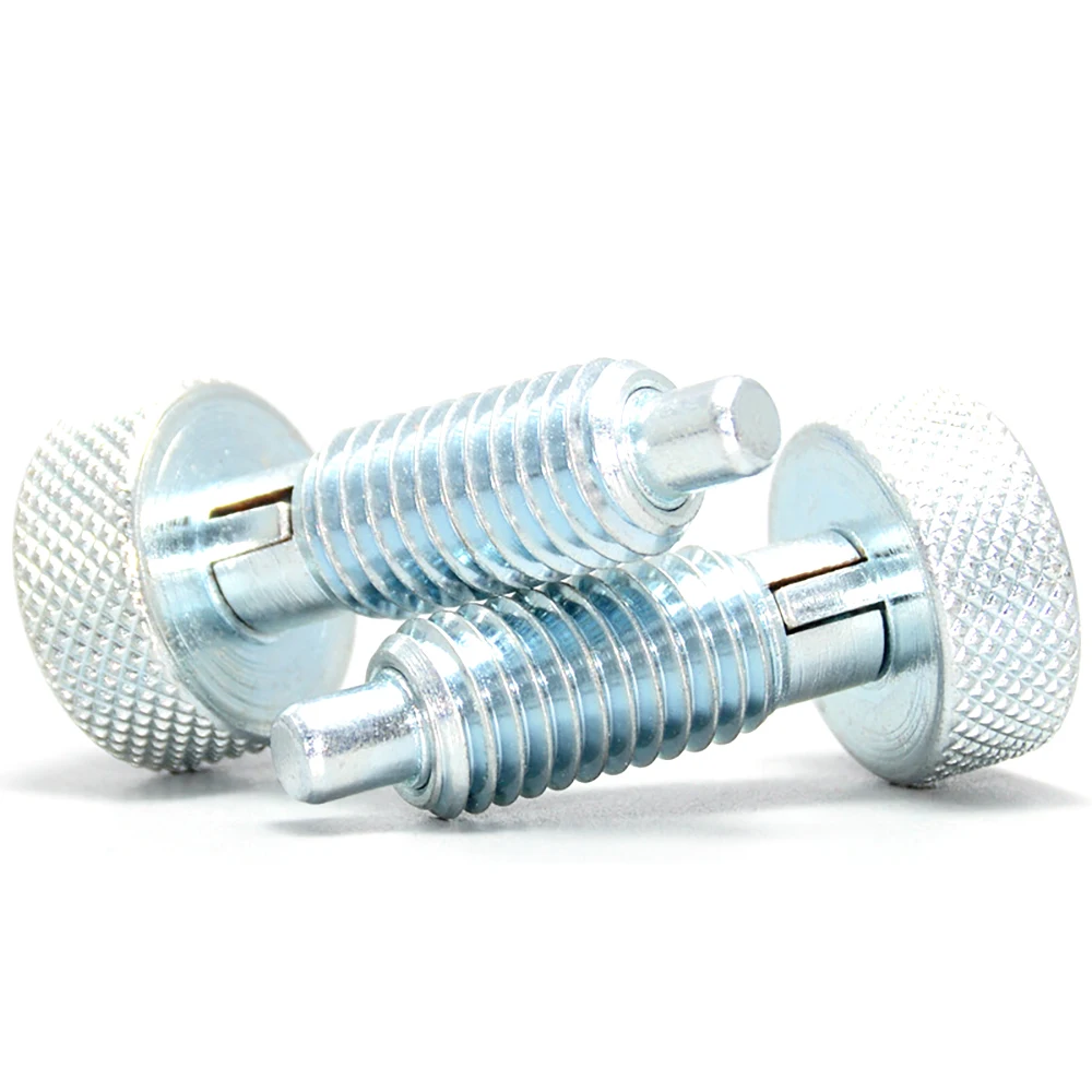 Factory Price Carbon Steel and SS  Knurled Self Locking Cheese Head Hand Retractable Indexing Plunger