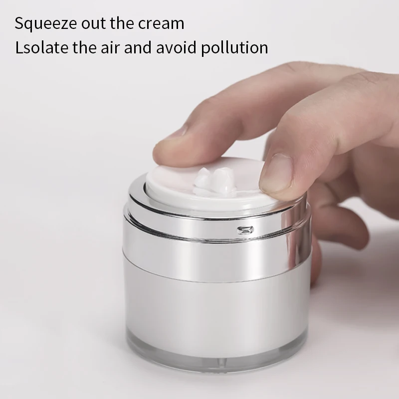 Wholesale Cosmetic 15ml 30ml 50ml Airless Pump Jar Container Empty White Plastic Cosmetic Jars for Skincare