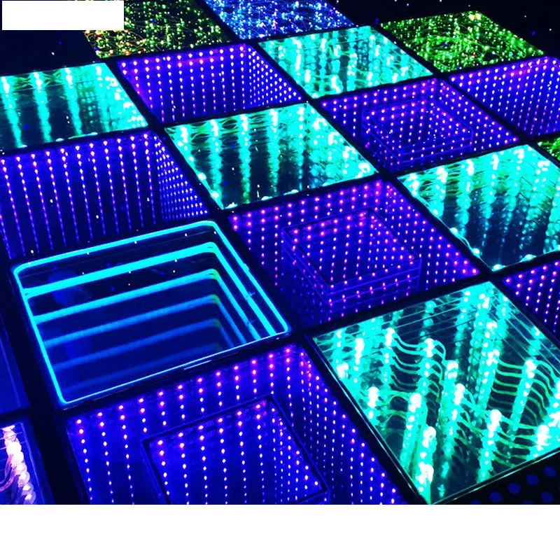 Магнитное беспроводное закаленное стекло RGB освещенное портативное 3D зеркало СВЕТОДИОДНЫЙ танцпол для клуба свадьбы вечеринки дискотеки