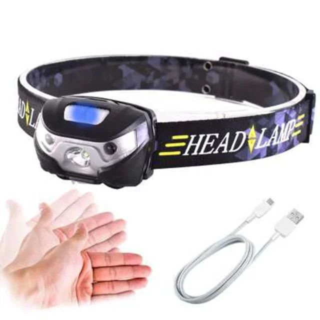 Strong light induction charging headlamp infrared induction charging fishing night fishing headlamp