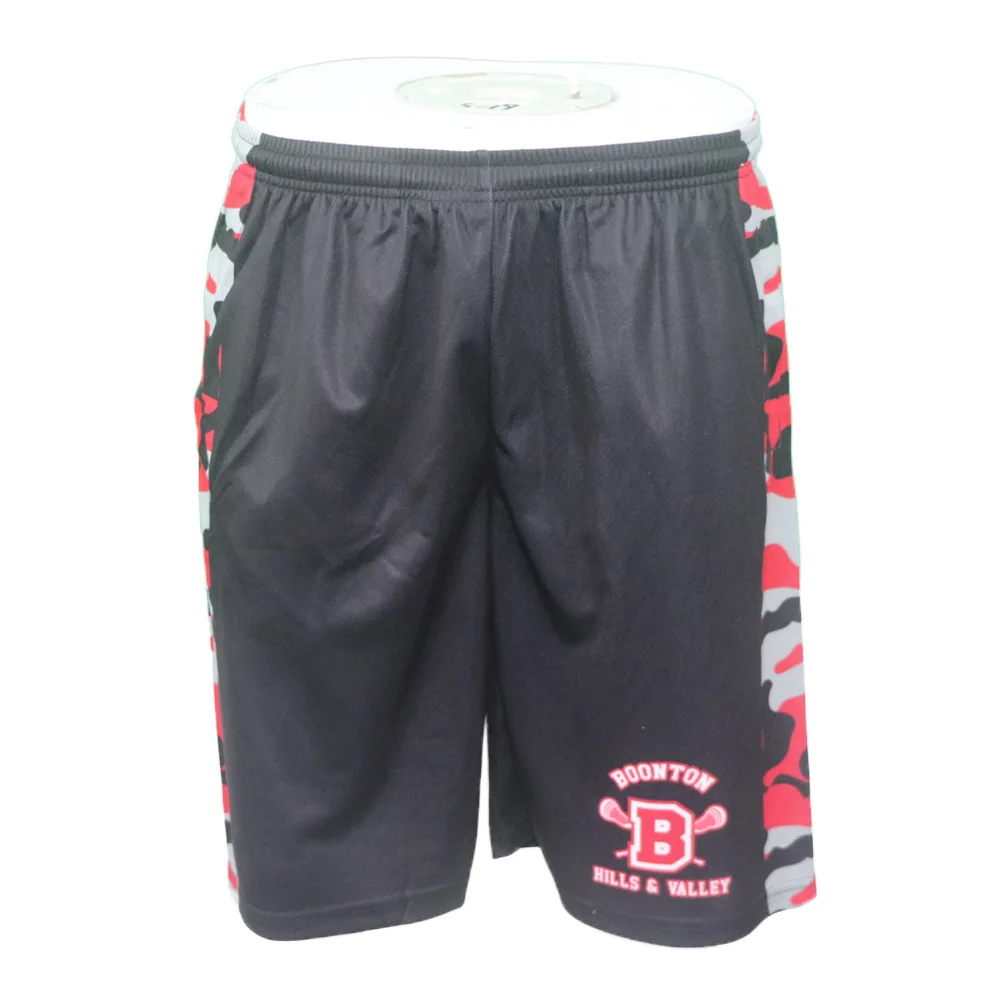 Custom sublimated digital camo pattern full print  side panel lacrosse reversible jerseys and shorts sets