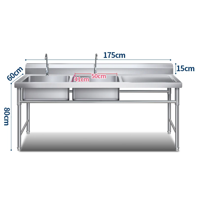 Grace Stainless Steel Single Sink Dirty Dish Cleaning Working Table/Kitchen Laundry Sink Bench