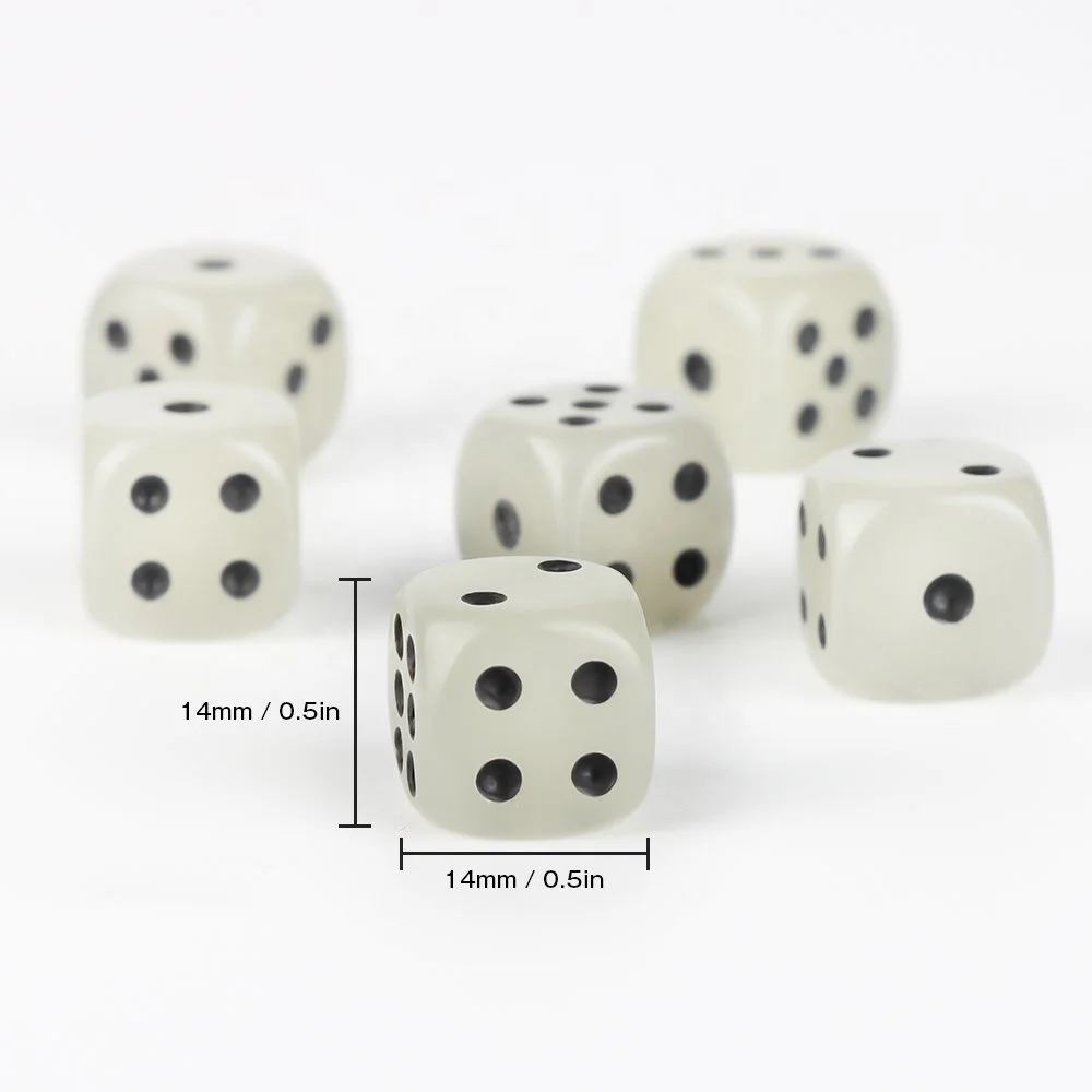 Factory directly supply 10mm black acrylic dice square d6 sided with straight corner and white dot for casino/Board games