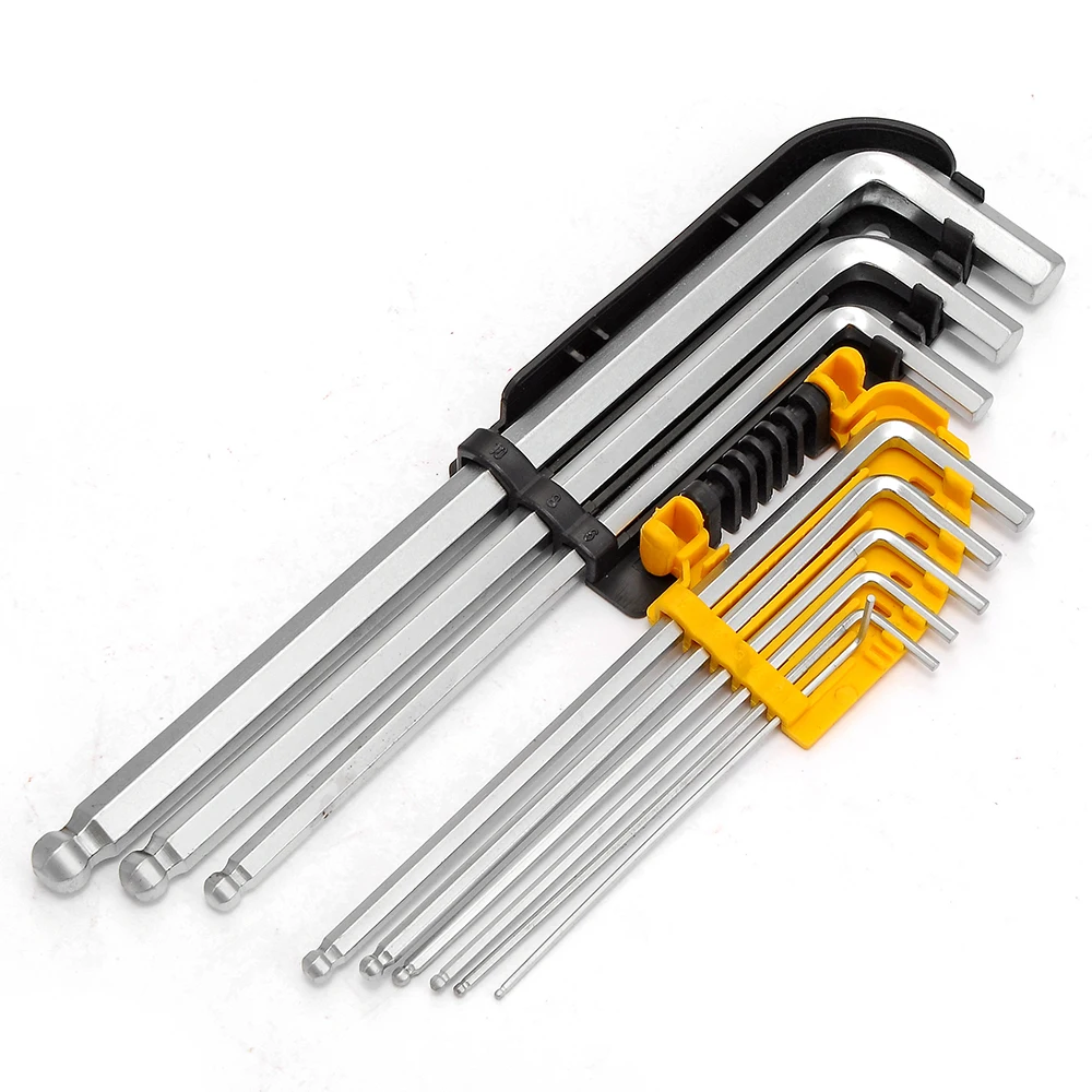 Wholesale High Quality Multi Hexagonal Combination 1.5mm 2mm 2.5mm 3mm 4mm 5mm 6mm 8mm 10mm Insulated Crv L Hex Key Socket Set