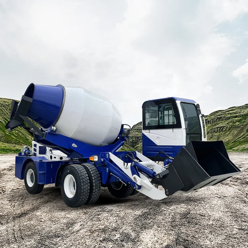 New Fully Hydraulic Mobile Concrete Mixer Truck from China Self-Loading with Reliable Engine famous brand engine china