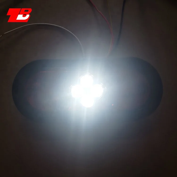 6 дюймов Овальный задний фонарь, красный и прозрачный стоп-сигнал, поворотный хвост, комбинированный фонарь заднего хода