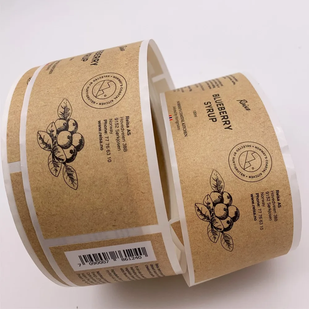Self Adhesive Kraft Paper Label Sticker Printing,Package Bee Honey Sticker