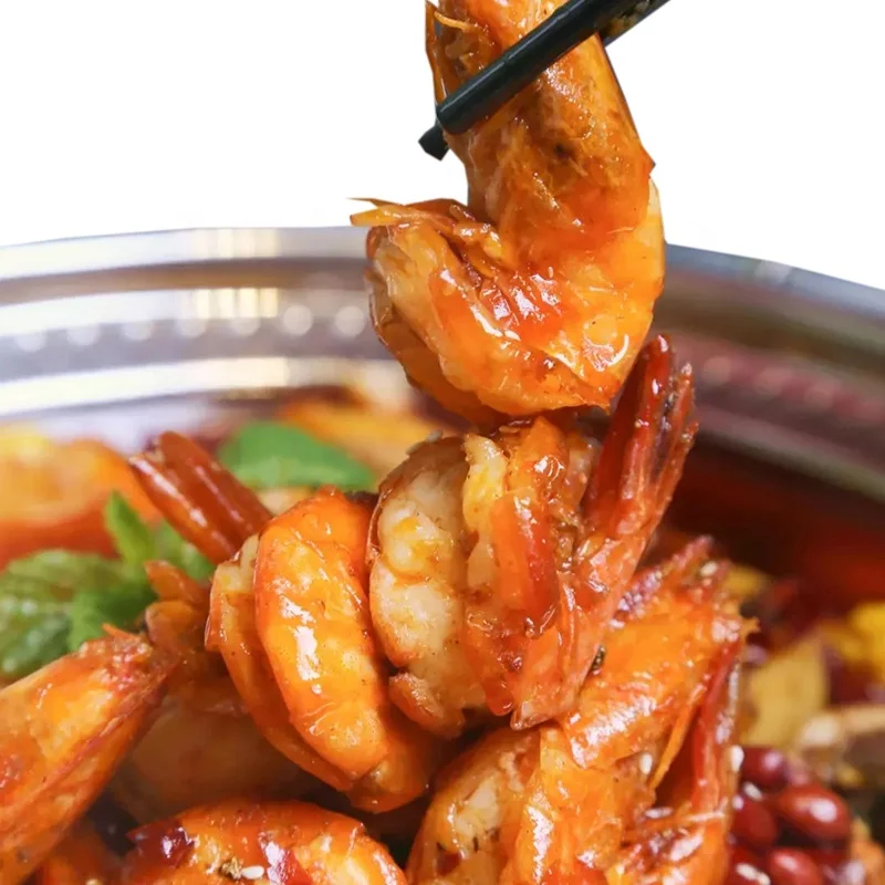 Fresh large shrimp hotpot condiments mild spicy casserole sauce prawn hotpot seasoning