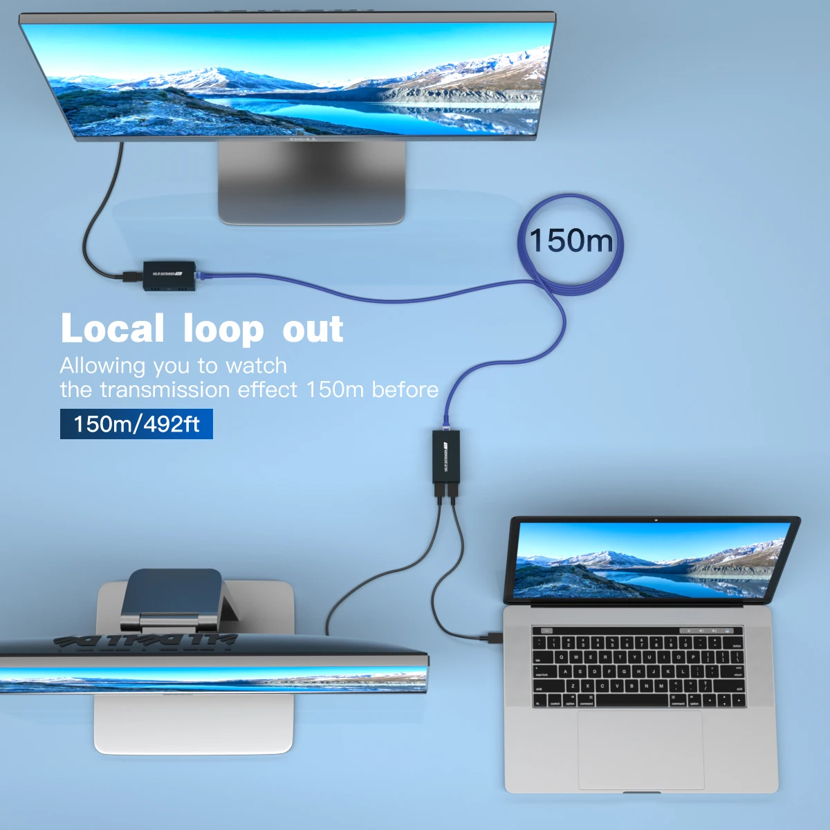  Видеорасширитель RJ45 150 м по UTP IP