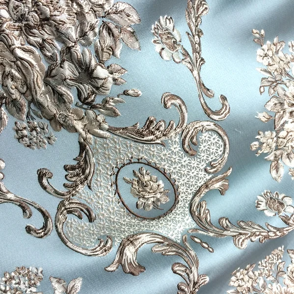 High quality fabric with high density satin 3D embossed jacquard fabrics with wide width