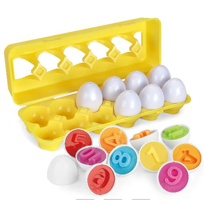 Early Educational Matching Simulation Egg Puzzle Toy Shape Number Recognition Matching  Eggs Toy