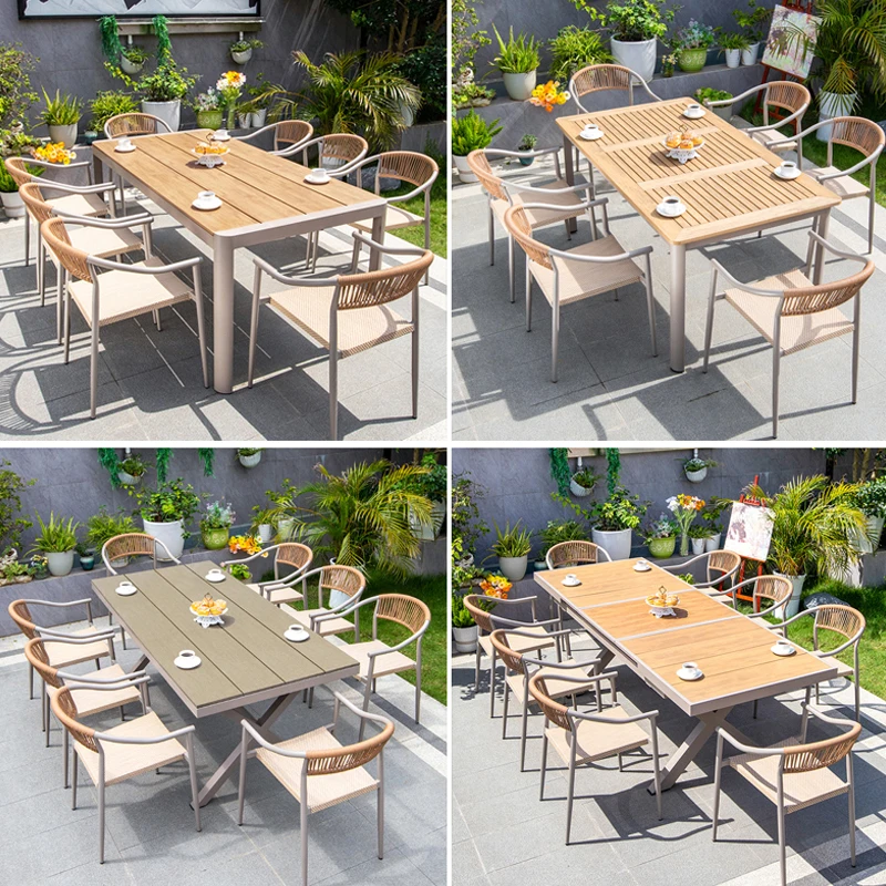 New Design Outdoor Garden Dining Sets Courtyard Backyard Table Set Patio Table and Chairs Dining Sets