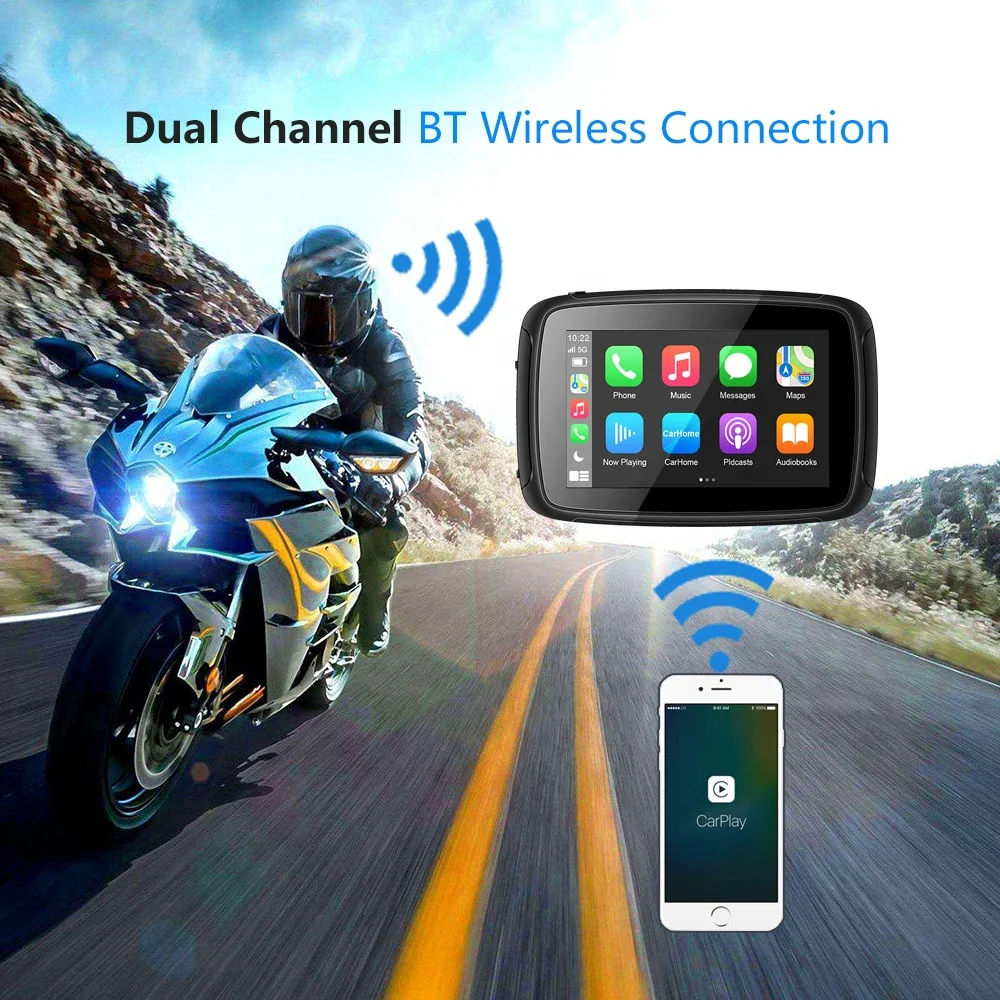 Новинка 5 дюймов IP67 Универсальная Беспроводная мультимедийная мотоцикл Carplay планшет с оперативной памятью крепление сделано в