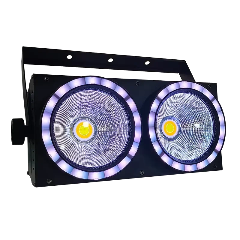2x100W Pixel COB LED Blinder Stage Effect Audience Light With RGB Pixel Ring For DJ Disco Party Events Show Bar DMX Sound
