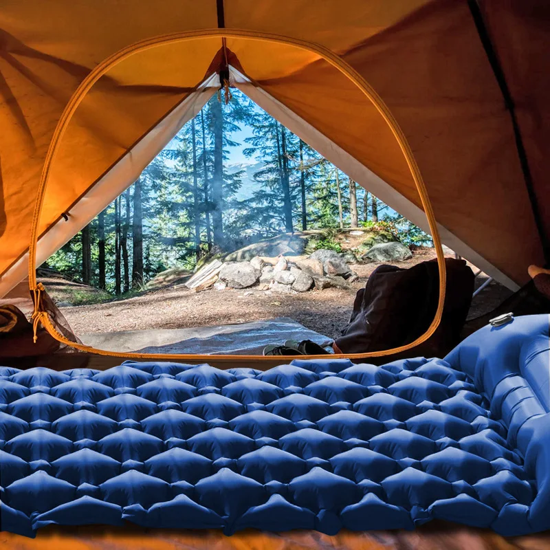 
Wholesale Hot-Selling Ultralight Elastic Fabric Coated Sleeping Portable Beach Inflatable Camping Cooling Mattress Pad Mat/ 