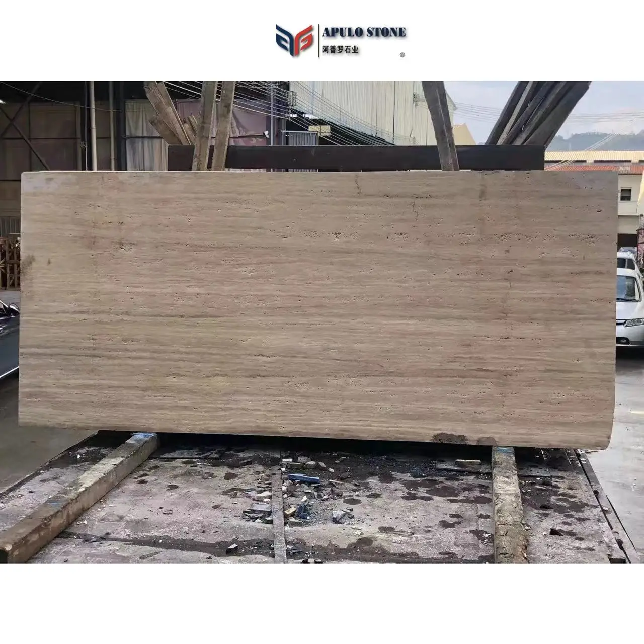 Factory Direct Apulostone Large Stock Travertine Slab White Travertine Stone For Outdoor Wall Cladding Italy travertine