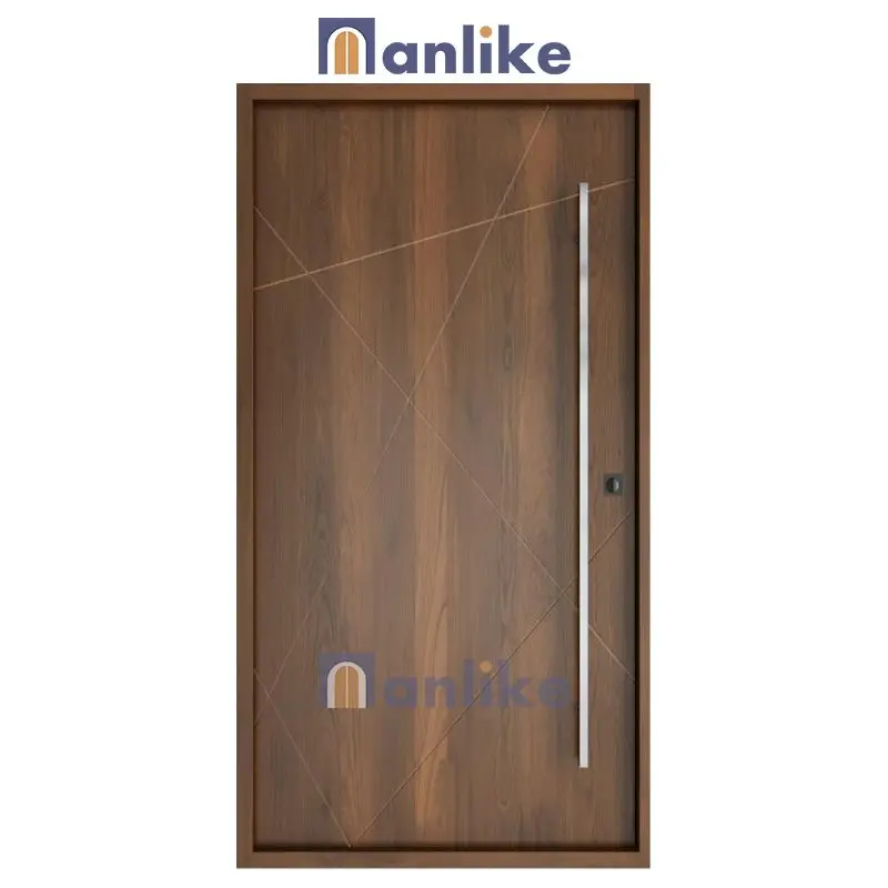 Anlike Italian Design Exterior Timber Wooden For Houses Front Entry Doors With Side Panel Security Doors