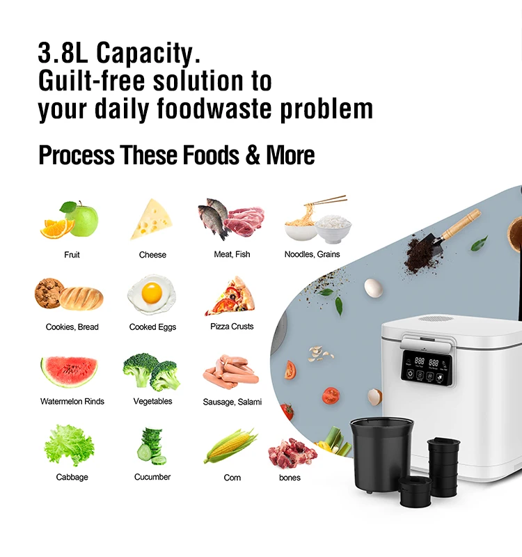 Electric Kitchen Waste Grinder Machine Household Kitchen Food Waste Composting Machine Food Waste Recycling Disposer