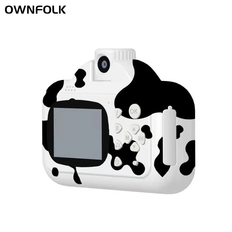 Cow color Digital ready to Print Kid Camera with 1080P resolution diy digital print kid camera thermal printer shipping label