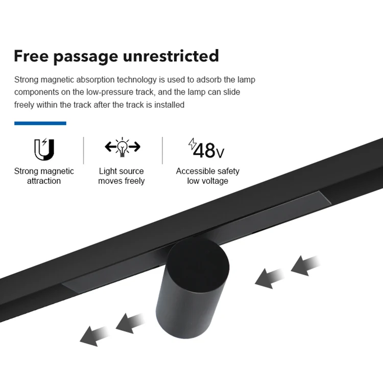 New Design Retail Shop Indoor Anti Glare Rail Lamp 48v Aluminum Smart Led Magnetic Track Light