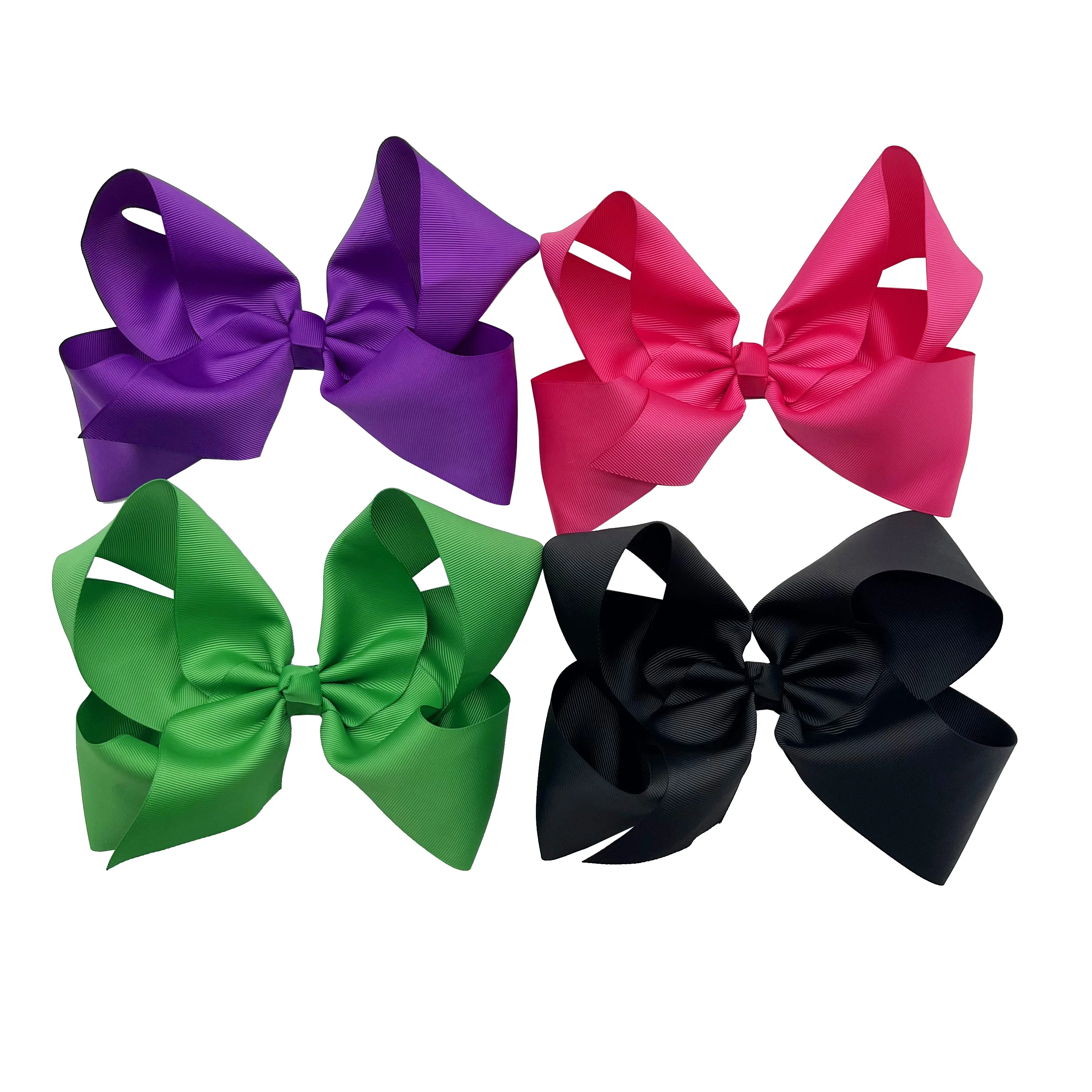 E-Magic Wholesale girls bows kids hair accessory 8 inch big bow 196 color kids hair bows clips