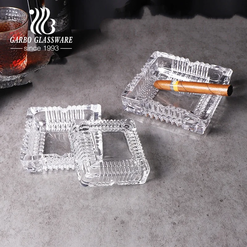 Worldwide popular and classic home hotel bar restaurant square glass ashtray with multi sizes