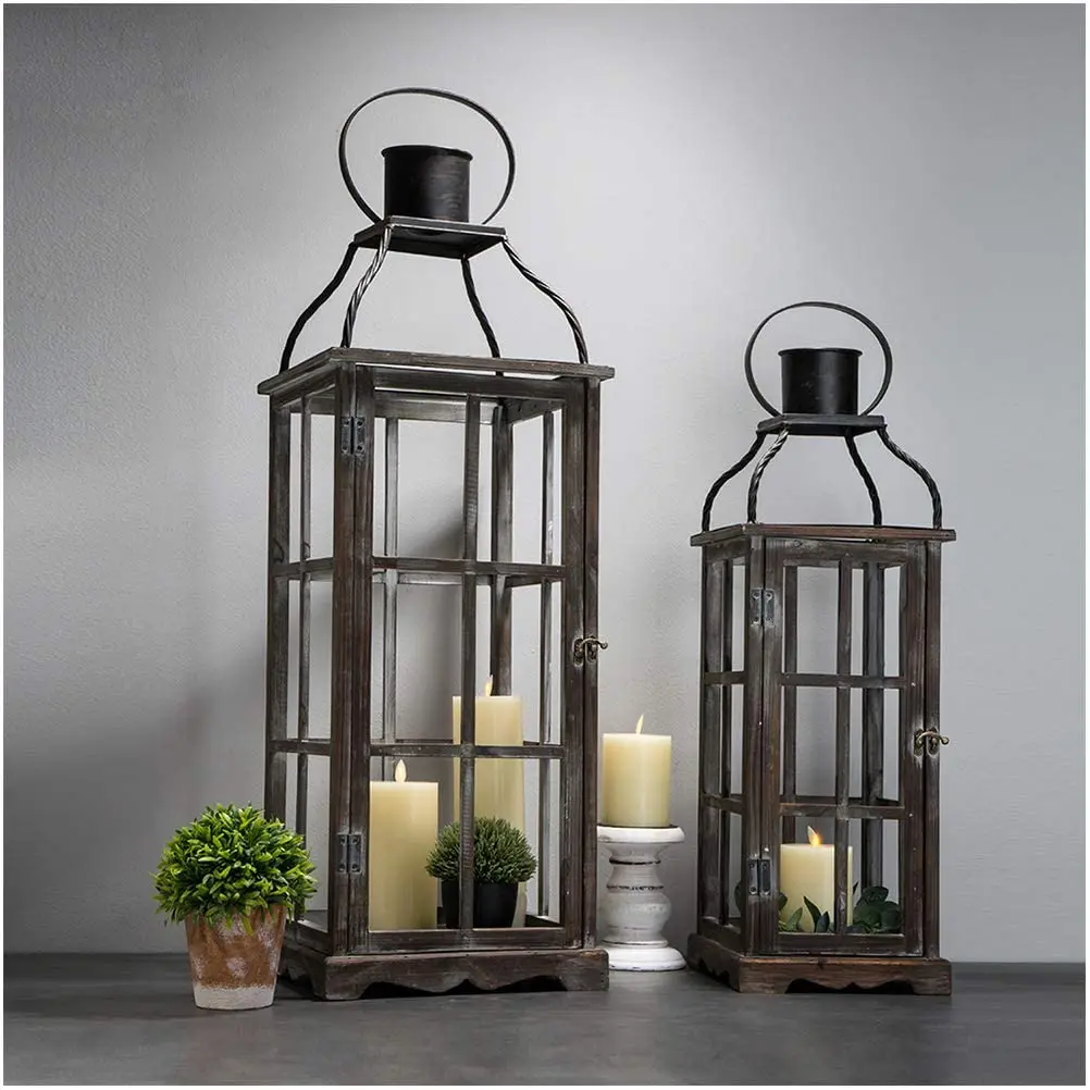 2022 wholesale modern lanterns  wedding decorative metal lanterns garden led candle lantern