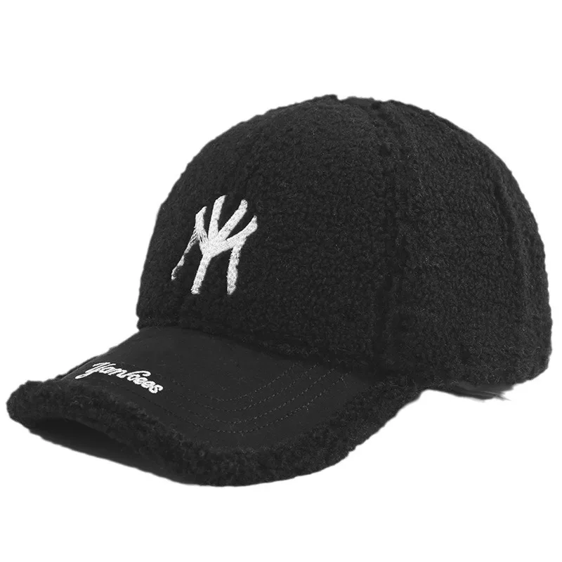 Winter Lamb Wool Outdoor Warm Caps High Performance Wind Proof Baseball Cap Adjustable Buckle Mid Profile Gorras Snapback Cap
