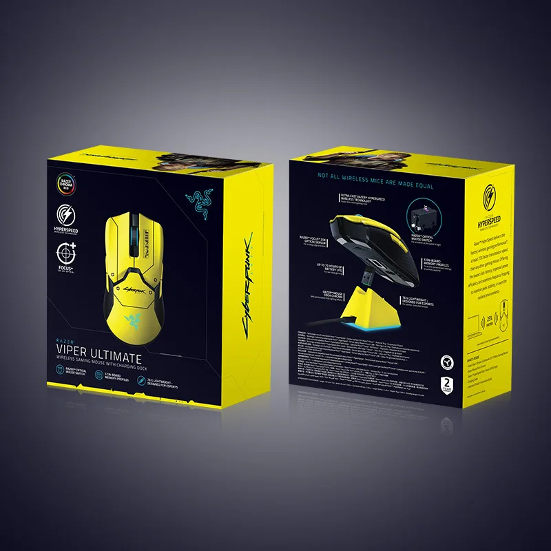 Беспроводная Мышь Razer Viper Ultimate Cyberpunk 2077 для дома и офиса, игровая мышь с высокой скоростью