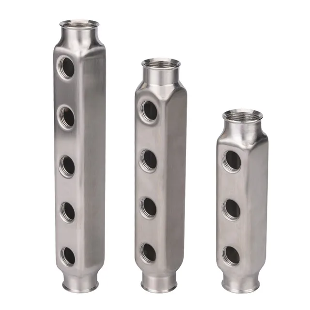 From 2 to 12 ports stainless steel manifold pipe for floor heating system