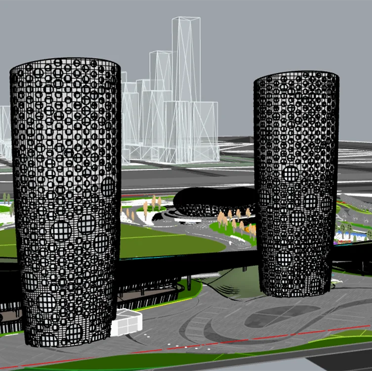 Hot Sale New Fashion Buildings Designs Homes	Curtain Wall Rhino Modeling