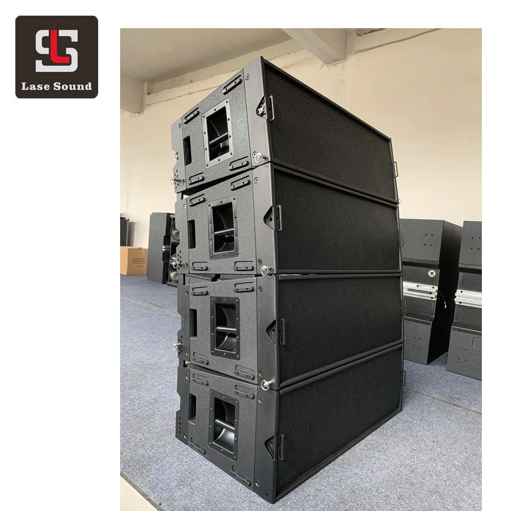 W8LCl Professional Outdoor Concert Sound System with Powered Plywood Box 3-Way Line Array Speakers Audio Mixer Passive Amplifier