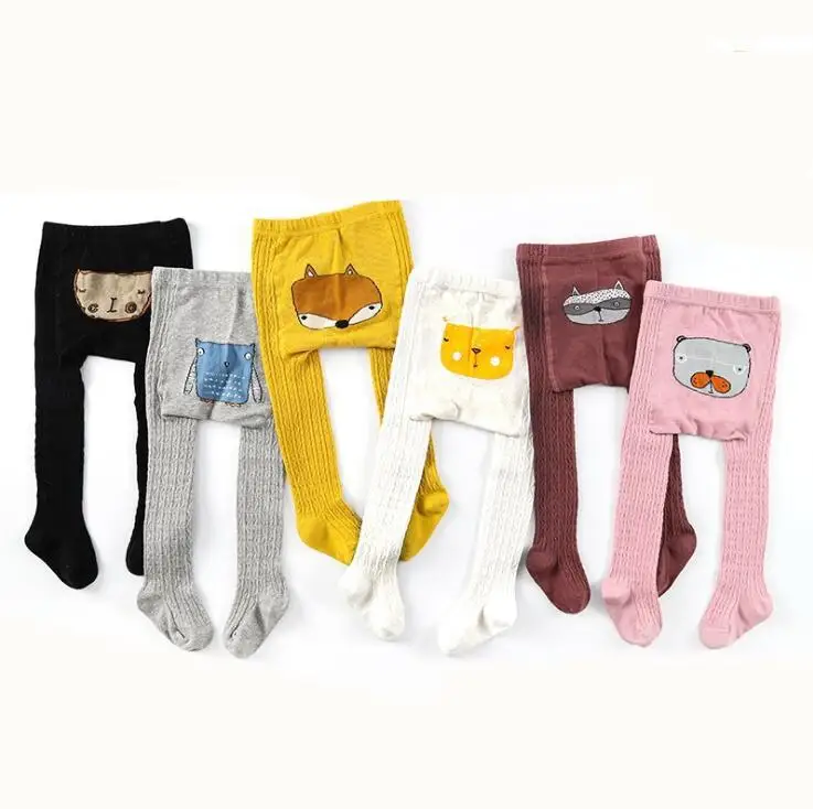 
Baby Leggings Cotton Knit Leggings Cute Pants Striped Skinny Girls Solid Color Casual Leggings with socks 