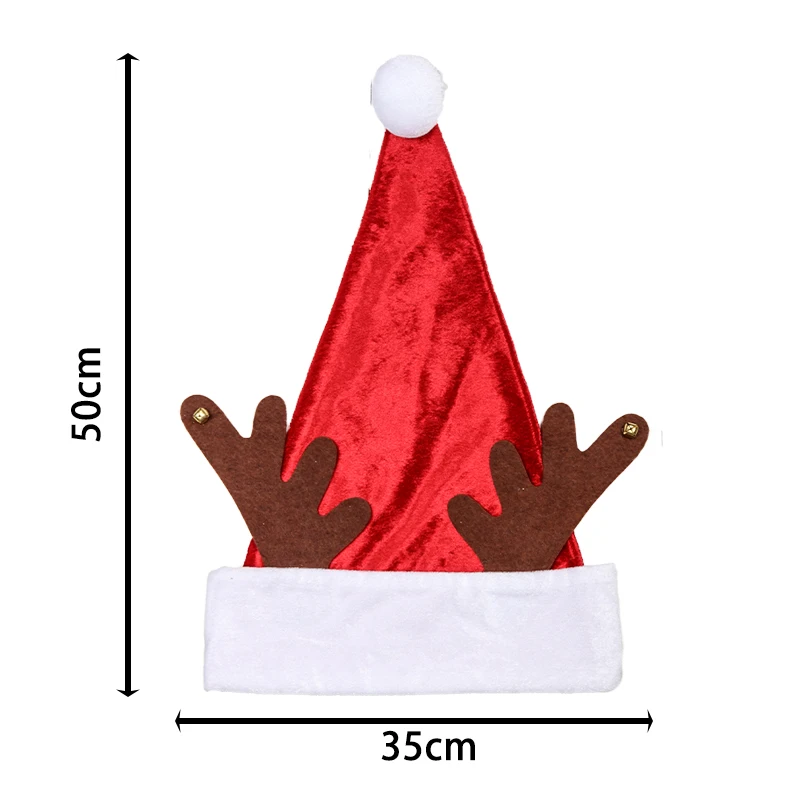 
Mini Knit Luminous Fur Bear Antlers Christmas Santa Hat With Bell 